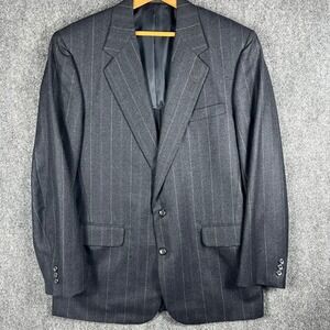 H. Freeman & Son Vintage Suit Mens 44L‎ Charcoal Grey Pinstripe Wool 2-Button
